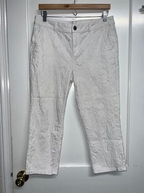 Simply Vera Vera Wang White Textured Denim Crop Jeans Size 12